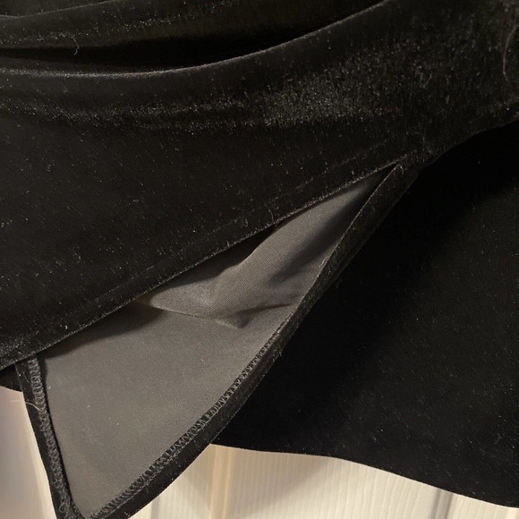 Xscape Joanna Chen Sz Small Blk Velvet Rhinestone Pin Evening Top Shawl Collar - Picture 5 of 8